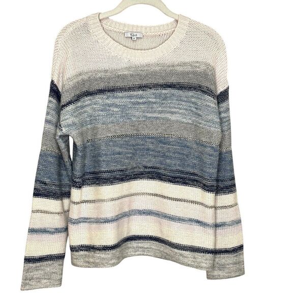 Rails Sweater Size XS Daphne Stripe Wool & Cashmere Blue Grey Ivory Metallic - Picture 1 of 9